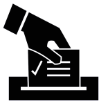 ballot, voting black and white